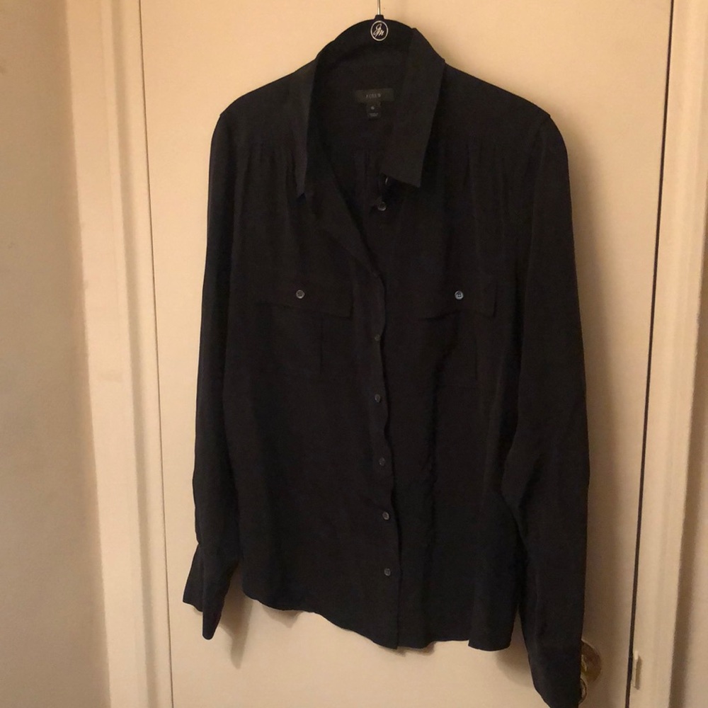 Black silk blouse
